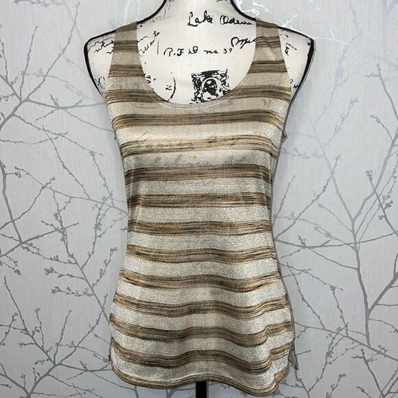 Banana Republic Tops - ‎Banana Republic gold and brown tank, Size Small